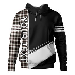 ScotsTee Shop Scottish Brodie Black & White Clan Crest Tartan Hoodie Quarter Personalized