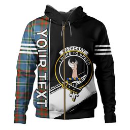ScotsTee Shop Scottish Cathcart Ancient Clan Crest Tartan Hoodie Quarter Personalized