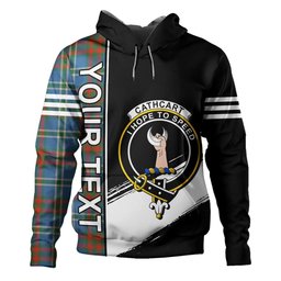 ScotsTee Shop Scottish Cathcart Ancient Clan Crest Tartan Hoodie Quarter Personalized