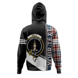 ScotsTee Shop Scottish Bell Border (Bell Southern Bell) Ancient Clan Crest Tartan Hoodie Quarter Personalized