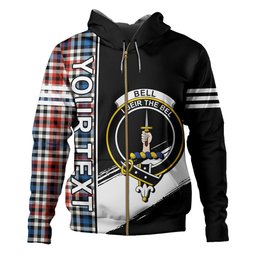 ScotsTee Shop Scottish Bell Border (Bell Southern Bell) Ancient Clan Crest Tartan Hoodie Quarter Personalized