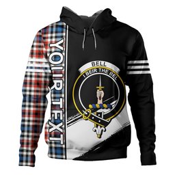 ScotsTee Shop Scottish Bell Border (Bell Southern Bell) Ancient Clan Crest Tartan Hoodie Quarter Personalized