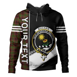 ScotsTee Shop Scottish Buchan Modern Clan Crest Tartan Hoodie Quarter Personalized