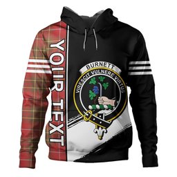 ScotsTee Shop Scottish Burnett Weathered Clan Crest Tartan Hoodie Quarter Personalized