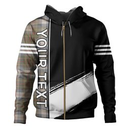 ScotsTee Shop Scottish Brodie Silver (Brodie Muted) Ancient Clan Crest Tartan Hoodie Quarter Personalized