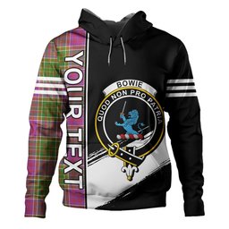 ScotsTee Shop Scottish Bowie Ancient Clan Crest Tartan Hoodie Quarter Personalized