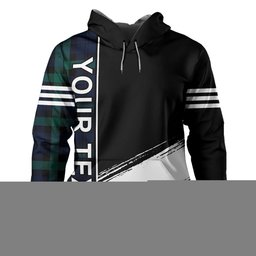 ScotsTee Shop Scottish Campbell of Glenlyon Modern 2 Clan Crest Tartan Hoodie Quarter Personalized