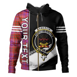 ScotsTee Shop Scottish Cameron of Locheil Ancient 2 Clan Crest Tartan Hoodie Quarter Personalized