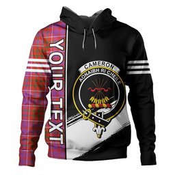 ScotsTee Shop Scottish Cameron of Locheil Ancient 2 Clan Crest Tartan Hoodie Quarter Personalized