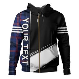 ScotsTee Shop Scottish Bryson Modern Clan Crest Tartan Hoodie Quarter Personalized