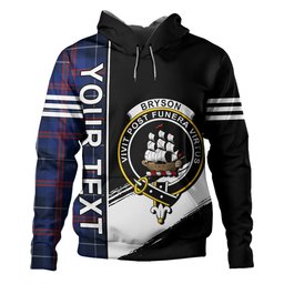 ScotsTee Shop Scottish Bryson Modern Clan Crest Tartan Hoodie Quarter Personalized