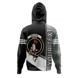 ScotsTee Shop Scottish Brodie Silver (Brodie Muted) Weathered Clan Crest Tartan Hoodie Quarter Personalized
