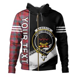 ScotsTee Shop Scottish Cameron of Lochiel #2 Weathered 2 Clan Crest Tartan Hoodie Quarter Personalized