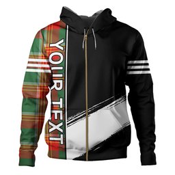 ScotsTee Shop Scottish Brisbane Modern Clan Crest Tartan Hoodie Quarter Personalized