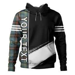 ScotsTee Shop Scottish Bell of the Borders Weathered Clan Crest Tartan Hoodie Quarter Personalized