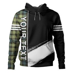 ScotsTee Shop Scottish Campbell of Breadalbane 1819 Weathered 2 Clan Crest Tartan Hoodie Quarter Personalized