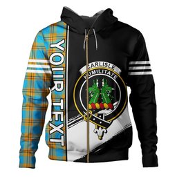 ScotsTee Shop Scottish Carlisle (Carlill) Ancient Clan Crest Tartan Hoodie Quarter Personalized