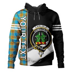 ScotsTee Shop Scottish Carlisle (Carlill) Ancient Clan Crest Tartan Hoodie Quarter Personalized