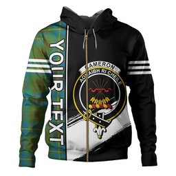 ScotsTee Shop Scottish Cameron of Lochiel Hunting Ancient 2 Clan Crest Tartan Hoodie Quarter Personalized