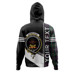 ScotsTee Shop Scottish Cameron of Erracht #3 Modern 2 Clan Crest Tartan Hoodie Quarter Personalized