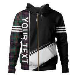 ScotsTee Shop Scottish Cameron of Erracht #3 Modern 2 Clan Crest Tartan Hoodie Quarter Personalized