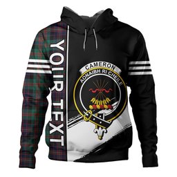 ScotsTee Shop Scottish Cameron of Erracht #3 Modern 2 Clan Crest Tartan Hoodie Quarter Personalized
