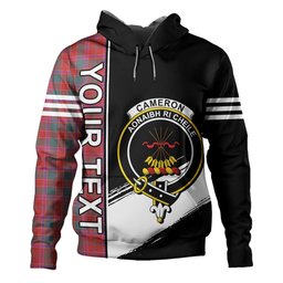 ScotsTee Shop Scottish Cameron of Lochiel #2 (Munro #2) Weathered Clan Crest Tartan Hoodie Quarter Personalized