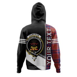 ScotsTee Shop Scottish Cameron of Locheil Modern 2 Clan Crest Tartan Hoodie Quarter Personalized
