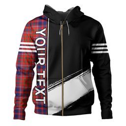 ScotsTee Shop Scottish Cameron of Locheil Modern 2 Clan Crest Tartan Hoodie Quarter Personalized