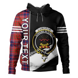 ScotsTee Shop Scottish Cameron of Locheil Modern 2 Clan Crest Tartan Hoodie Quarter Personalized