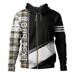 ScotsTee Shop Scottish Burns Weathered Clan Crest Tartan Hoodie Quarter Personalized