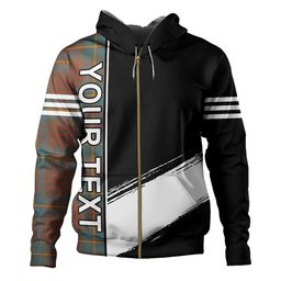 ScotsTee Shop Scottish Cameron of Lochiel Hunting Weathered 2 Clan Crest Tartan Hoodie Quarter Personalized