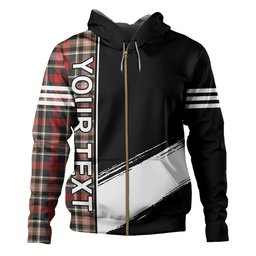 ScotsTee Shop Scottish Bruce of Kinnaird Weathered Clan Crest Tartan Hoodie Quarter Personalized