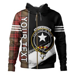 ScotsTee Shop Scottish Blackstock Hunting Weathered Clan Crest Tartan Hoodie Quarter Personalized