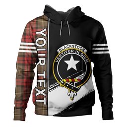 ScotsTee Shop Scottish Blackstock Hunting Weathered Clan Crest Tartan Hoodie Quarter Personalized