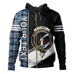 ScotsTee Shop Scottish Clark Modern Clan Crest Tartan Hoodie Quarter Personalized
