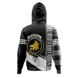 ScotsTee Shop Scottish Campbell of Cawdor Dress Modern 2 Clan Crest Tartan Hoodie Quarter Personalized