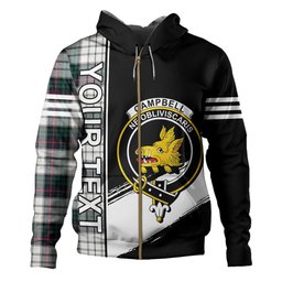 ScotsTee Shop Scottish Campbell of Cawdor Dress Modern 2 Clan Crest Tartan Hoodie Quarter Personalized