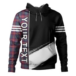 ScotsTee Shop Scottish Cairns of Finavon Weathered Clan Crest Tartan Hoodie Quarter Personalized