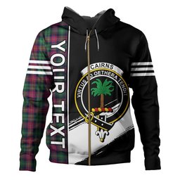 ScotsTee Shop Scottish Cairns of Finavon Modern Clan Crest Tartan Hoodie Quarter Personalized