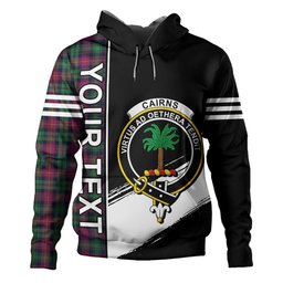 ScotsTee Shop Scottish Cairns of Finavon Modern Clan Crest Tartan Hoodie Quarter Personalized