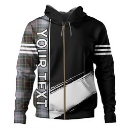 ScotsTee Shop Scottish Brodie Silver (Brodie Muted) Modern Clan Crest Tartan Hoodie Quarter Personalized