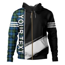 ScotsTee Shop Scottish Campbell of Loudon (Campbell Louden) Ancient 2 Clan Crest Tartan Hoodie Quarter Personalized