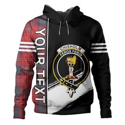 ScotsTee Shop Scottish Chisholm Weathered Clan Crest Tartan Hoodie Quarter Personalized