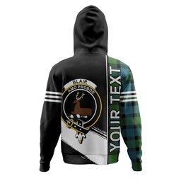 ScotsTee Shop Scottish Blair Ancient Clan Crest Tartan Hoodie Quarter Personalized