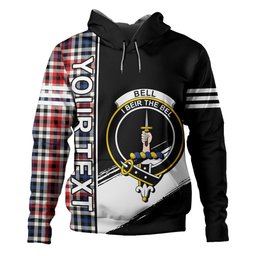 ScotsTee Shop Scottish Bell Border (Bell Southern Bell) Modern Clan Crest Tartan Hoodie Quarter Personalized
