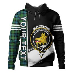 ScotsTee Shop Scottish Campbell Ancient 2 Clan Crest Tartan Hoodie Quarter Personalized