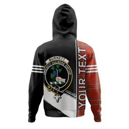 ScotsTee Shop Scottish Burnett of Leys Ancient Clan Crest Tartan Hoodie Quarter Personalized