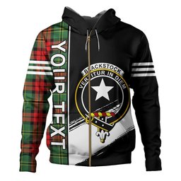 ScotsTee Shop Scottish Blackstock Hunting Modern Clan Crest Tartan Hoodie Quarter Personalized