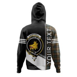 ScotsTee Shop Scottish Campbell of Breadalbane Weathered 2 Clan Crest Tartan Hoodie Quarter Personalized